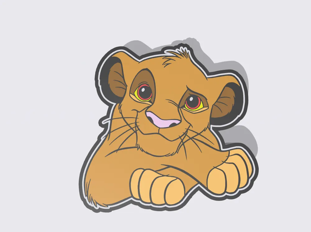 lion king simba led Lightbox stl dispo by Vitormhs - MakerWorld