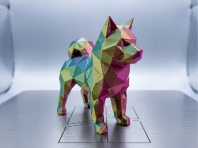 Low Poly Shiba Inu Dog Figurine
