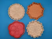 Set de 4 emporte-pièces fleurs mandala pour pâte à modeler — photo 1