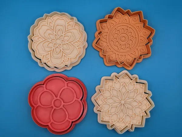 Set de 4 emporte-pièces fleurs mandala pour pâte à modeler
