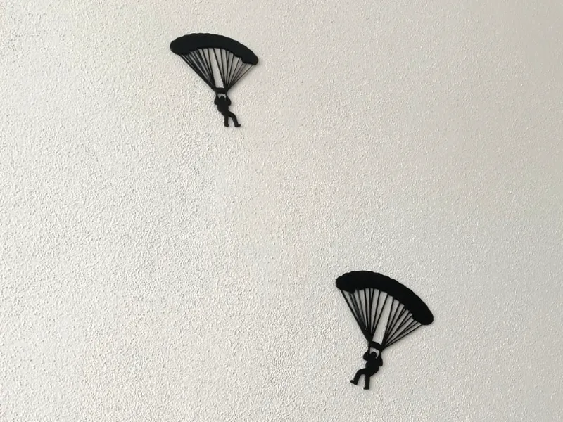 Paratrooper Wall Art | Minimalist Parachute Decor