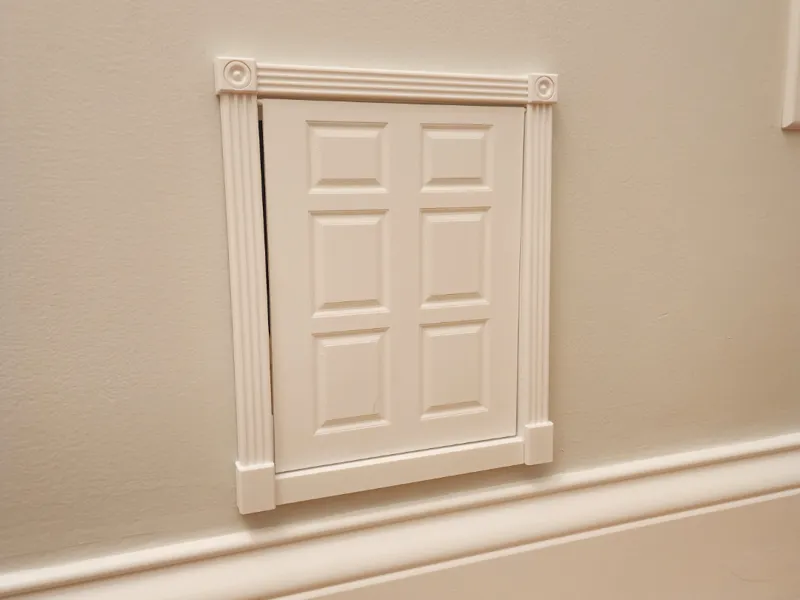 custom cat door for interior 2x4 or 2x6 walls.