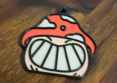 Happy mushroom keychain