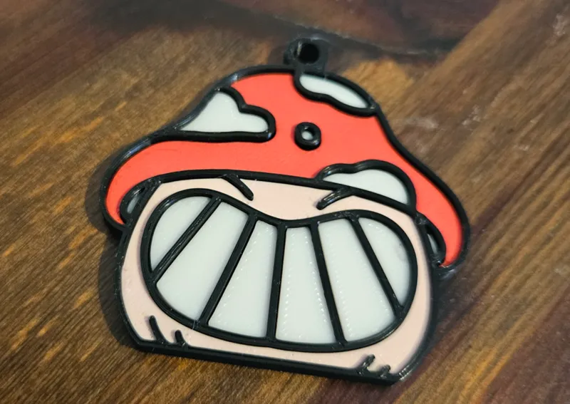 Happy mushroom keychain