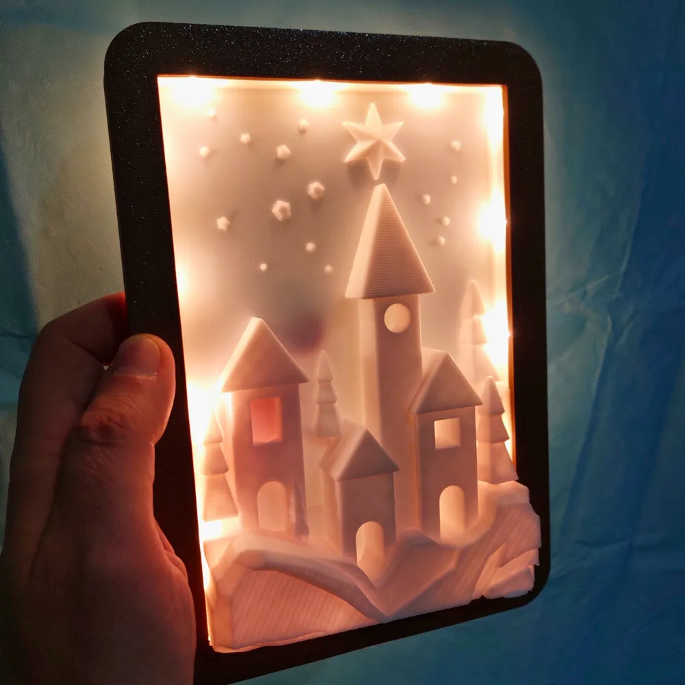 Christmas LED Lightbox - Enchanted Winter Scene by sintetico - MakerWorld