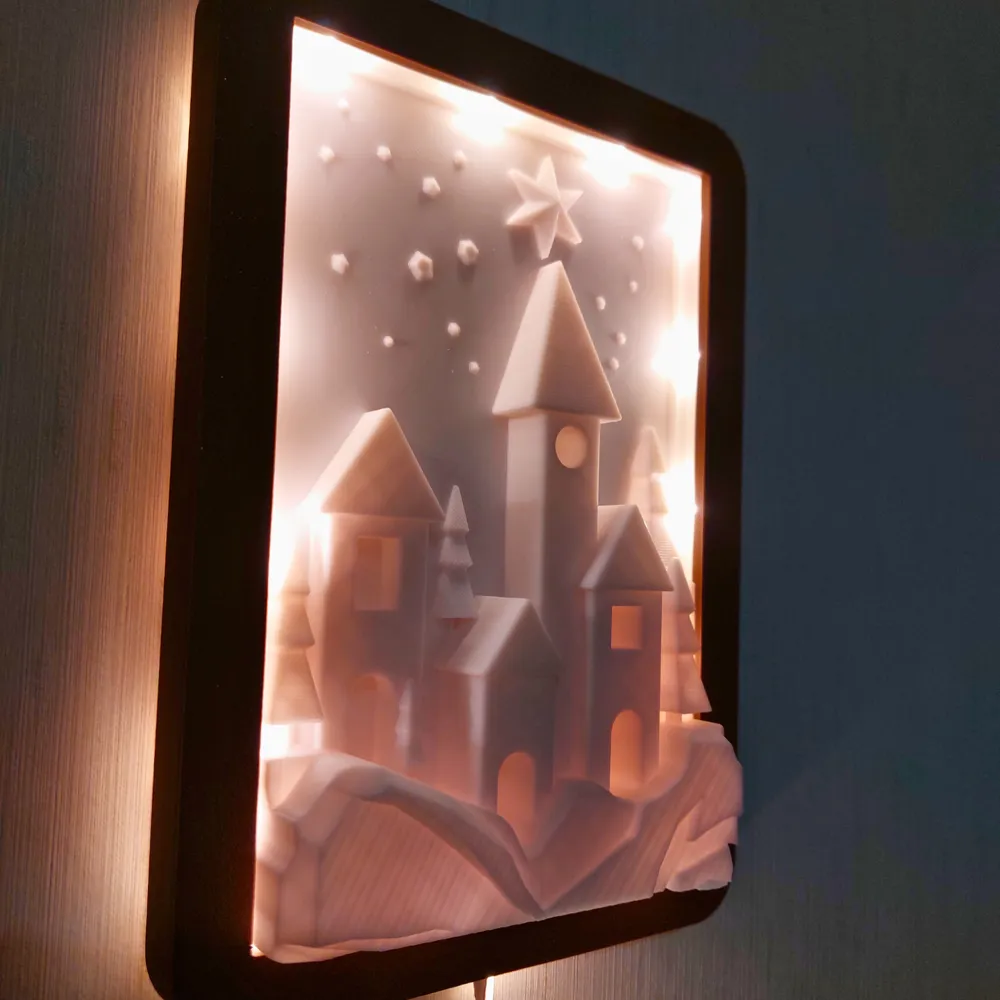 Christmas LED Lightbox - Enchanted Winter Scene by sintetico - MakerWorld