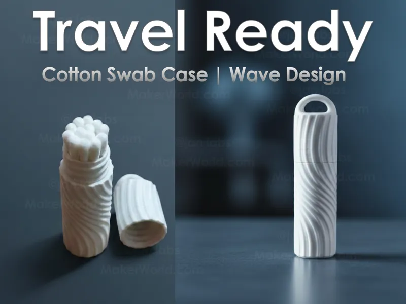 Screw-Top Cotton Swab Travel Case – Wave Design 