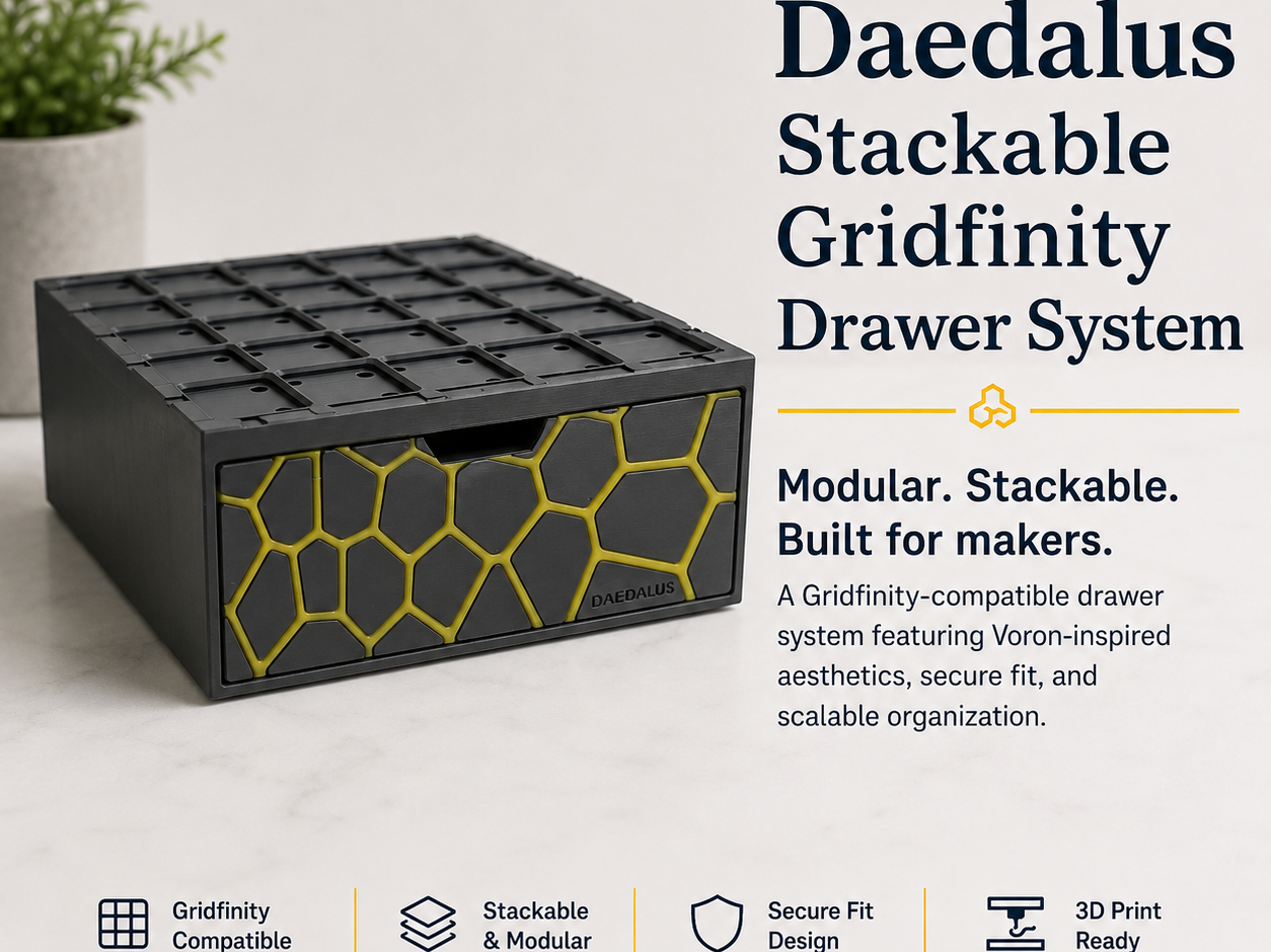 Miniatura 1 do modelo 3D Daedalus Stackable Gridfinity Drawer System