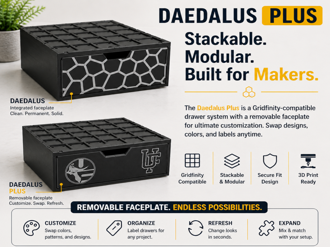 Miniatura 4 do modelo 3D Daedalus+ Stackable Gridfinity Drawer System