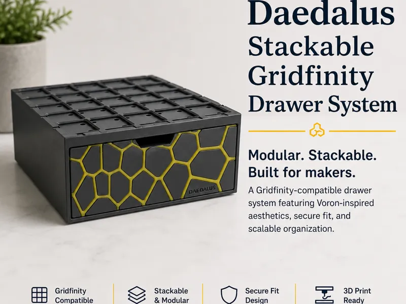 Daedalus Stackable Gridfinity Drawer System