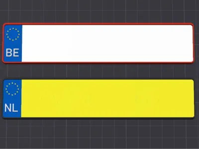 Customizeable European License Plate 