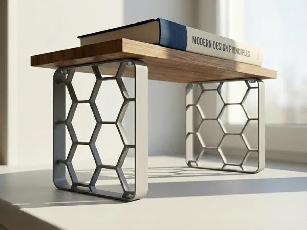 Pied d'étagère configurable à nervures hexagonales