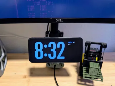Monitor arm MagSafe phone charger