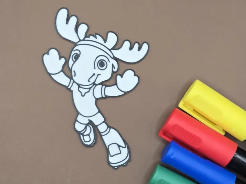 Moose Figure Skating Champion Coloring Page
