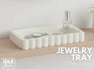 Fluted Rectangle Tray, Jewelry & Vanity Organizer
