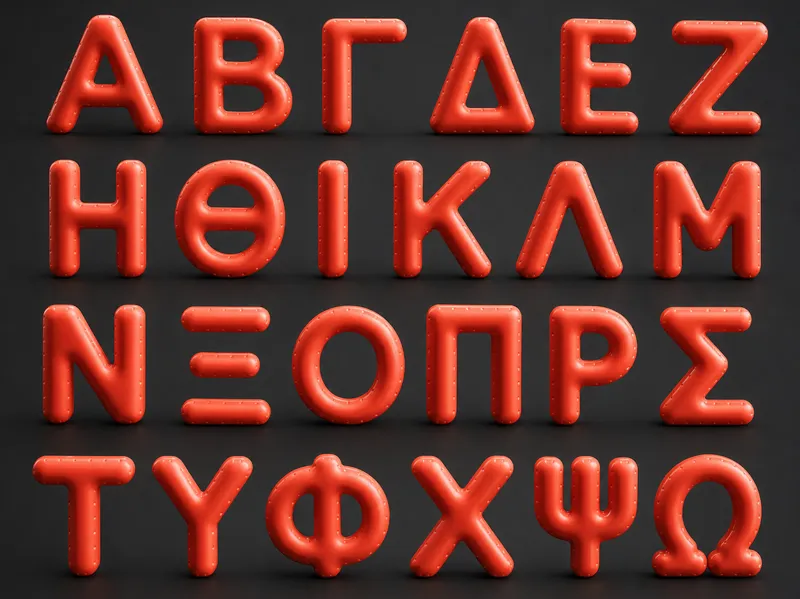 Greek Alphabet Balloon Letters – Full Set Α–Ω