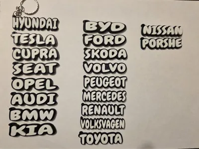 Keychain Cars Model Name