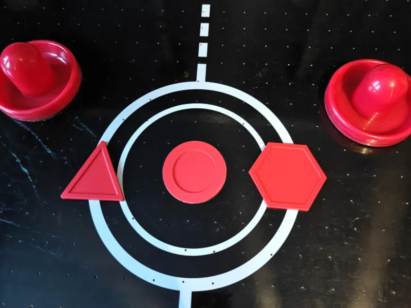 Airhockey puckar (Circle,Hexagon,triangle)