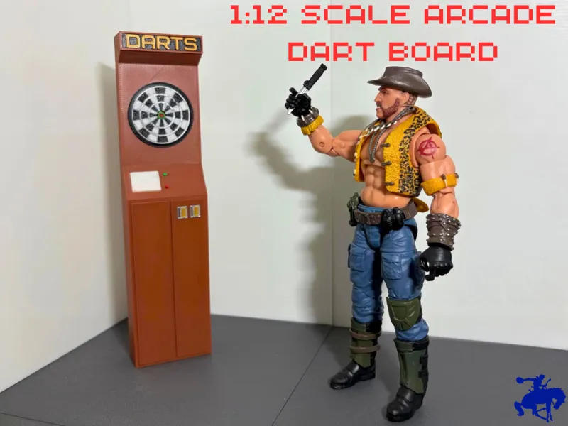 Arcade-Style Dart Board for 1:12 Scale Figures