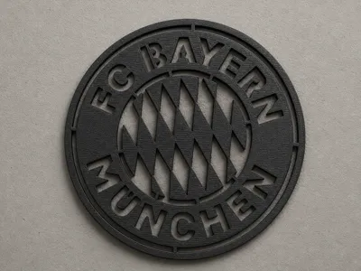 FC Bayern München FCB Logo Silhouette
