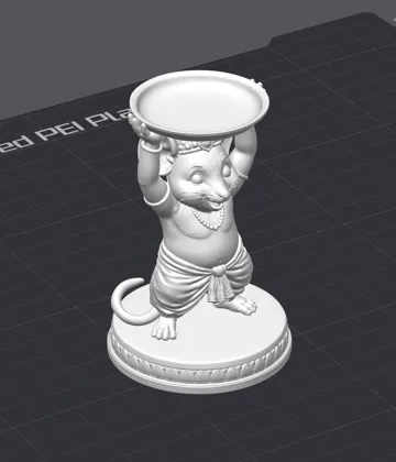 Figura decorativa: Ganesha with plate on top modak - Mouse Figurine — vista de referencia 3
