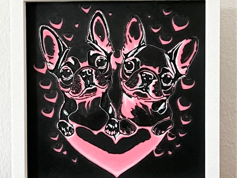 French Bullies Love-ohne Rahmen-Girl Color