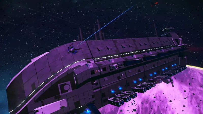 cargo ship in the game No Man's Sky   无人深空毛毛虫