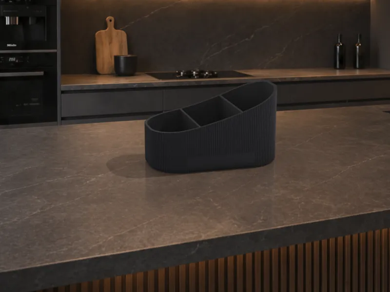 Slanted Ribbed Desk Organizer