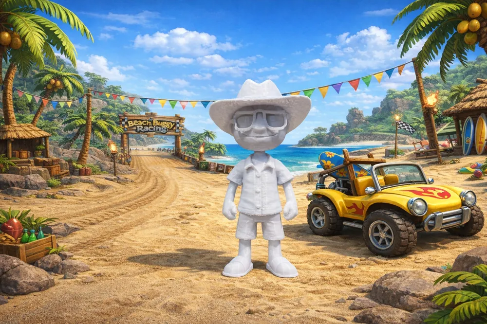 Beach Bro - Beach Buggy Racing - Figurine - Free 3D Print Model ...