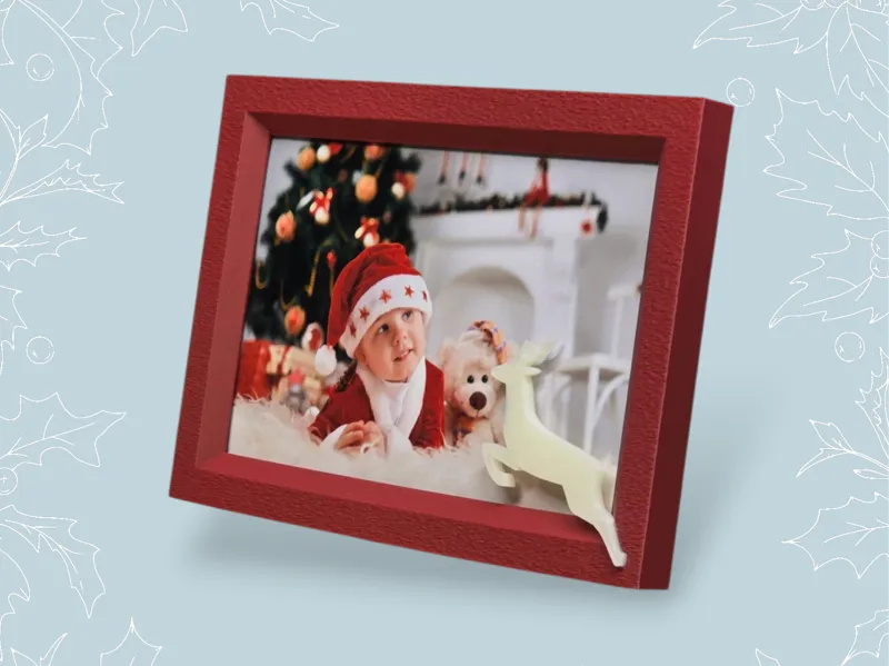Cornice Natale 10x15 Orizzontale con Renna