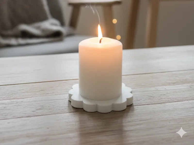 Modern Scallop Edged Cloud Candle Coaster