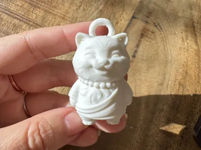 Chibi Buddha Kitten Keychain 