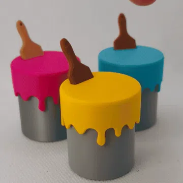 Objeto manipulable: Dripping Paint Can Clicker Fidget Toy (<45 mins) — vista de referencia 3