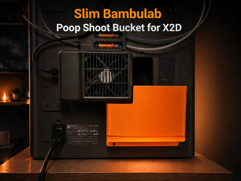 Slim Bambulab Poop Shoot Bucket X2D