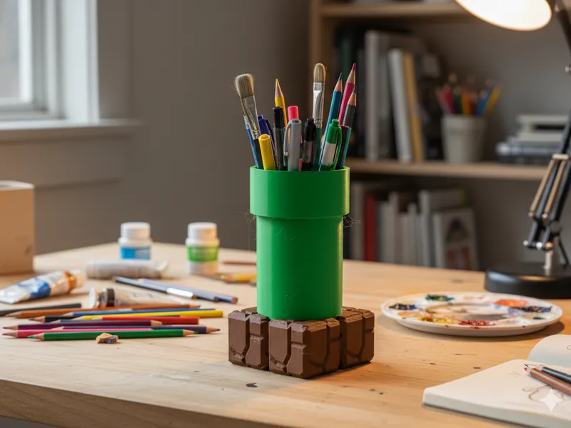 Mario Bros Pipe Brush/Pencil Holder