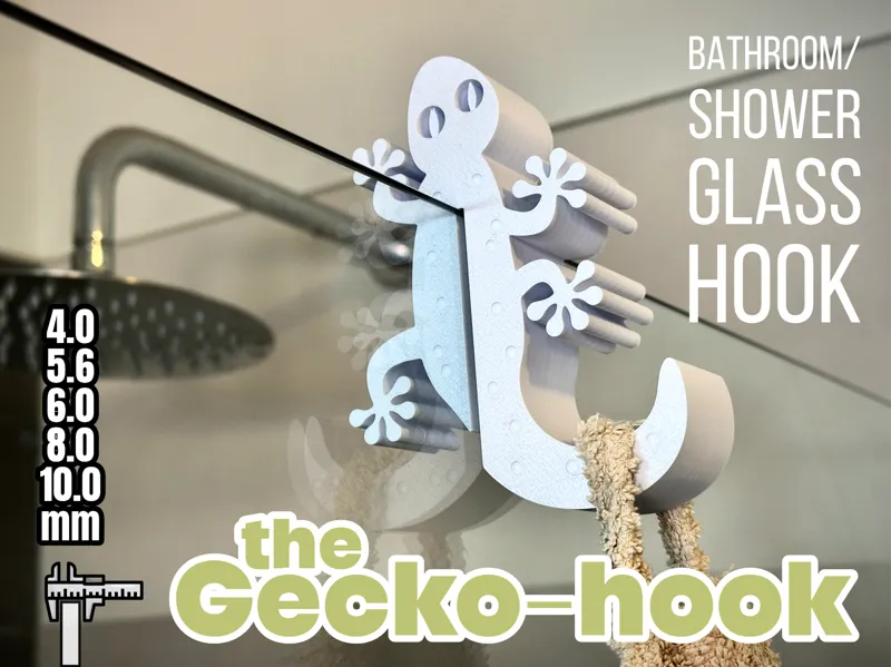 Gecko-Hook: The Ultimate Shower Buddy (glass hook)