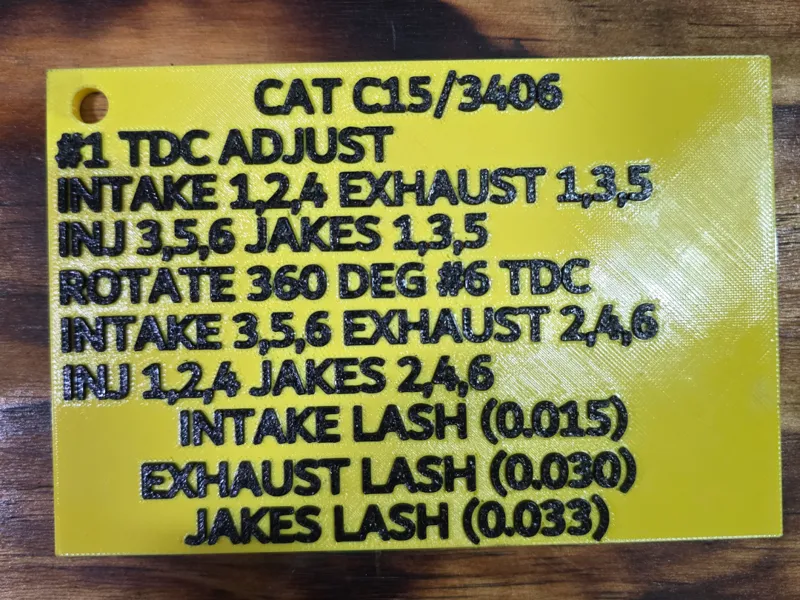 c15 cat valve adjustment info plate