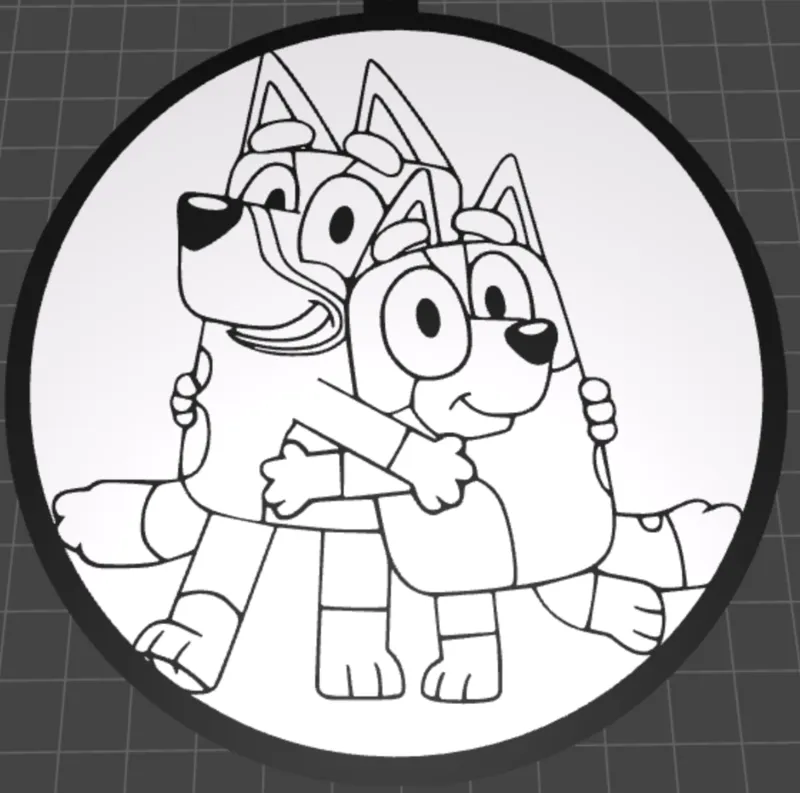 Bluey Ornament for xmas - Family in 2 colors!