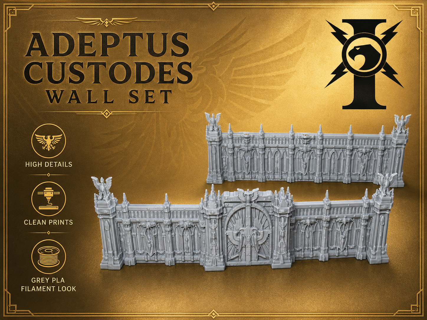 Adeptus Custodes Wall Set – Tabletop Terrain - 1
