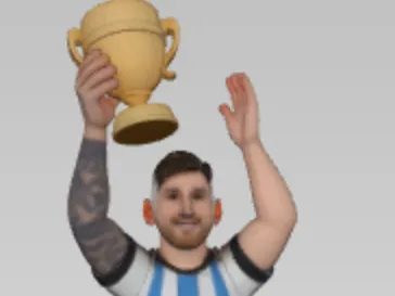 Messi Holding Trophy
