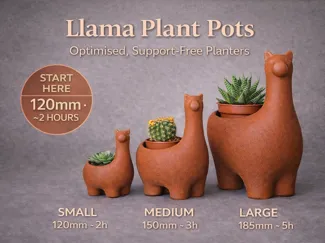 Llama Planter Trio–Optimised, Support Free Prints