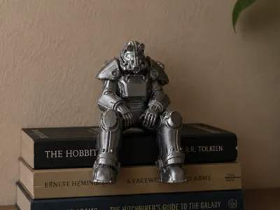 Fallout Power Armor Sitting on Ledge