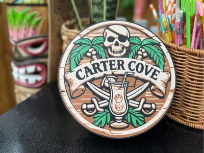 Tiki bar sign - pirate theme bar lightbox