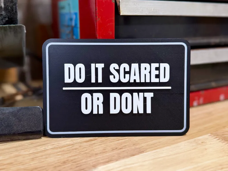 Do It Scared / Or Don't Motivational Wall Plaque