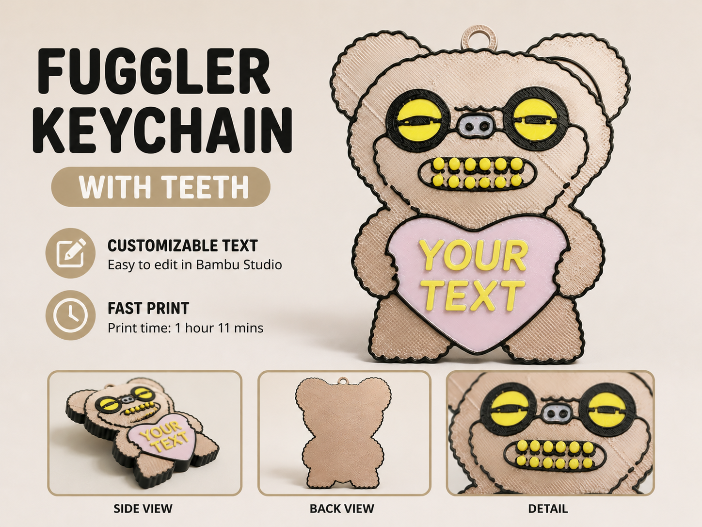 Fuggler Keychain with teeth!