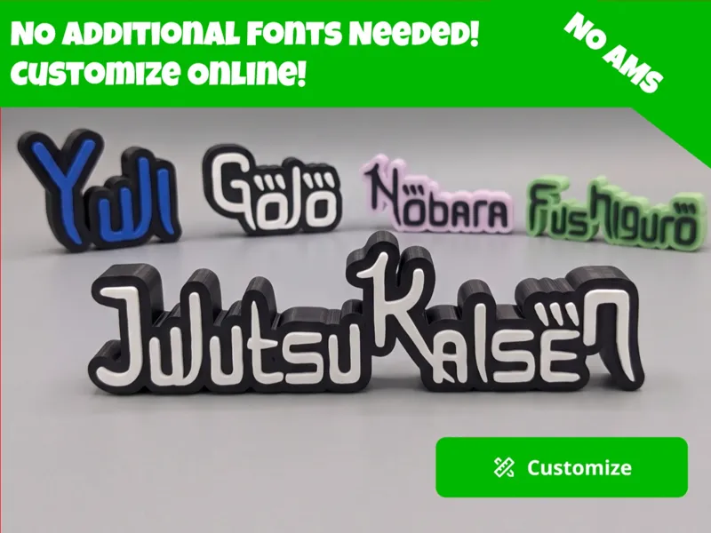 Customize Online! Jujutsu Kaisen Name Sign Stand