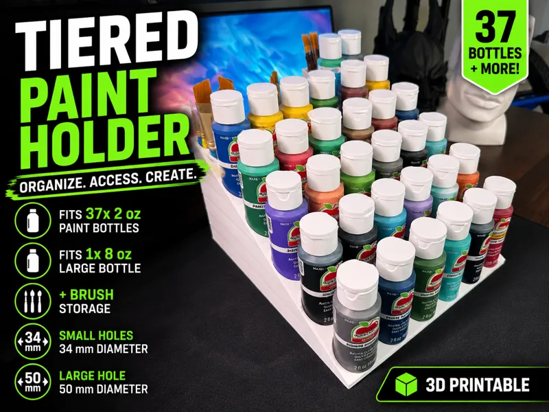Ultimate Acrylic Paint Holder 37 Bottles!