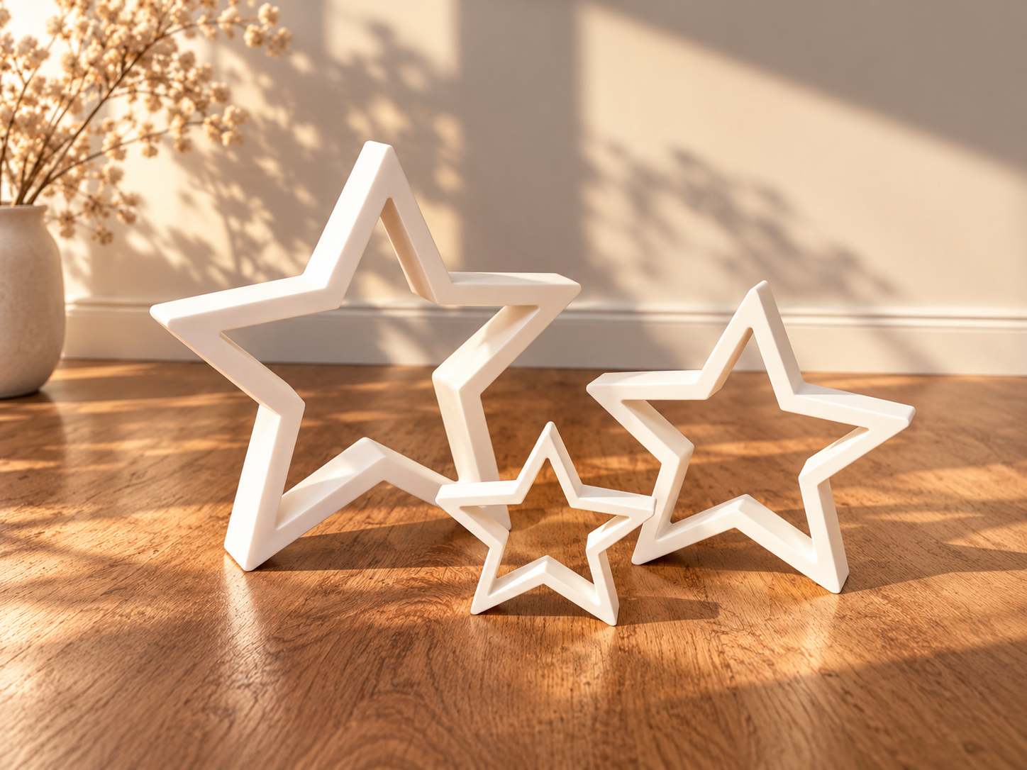 3er-Set Deko-Sterne 3D model