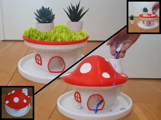 Mushroom house dice tower lamp