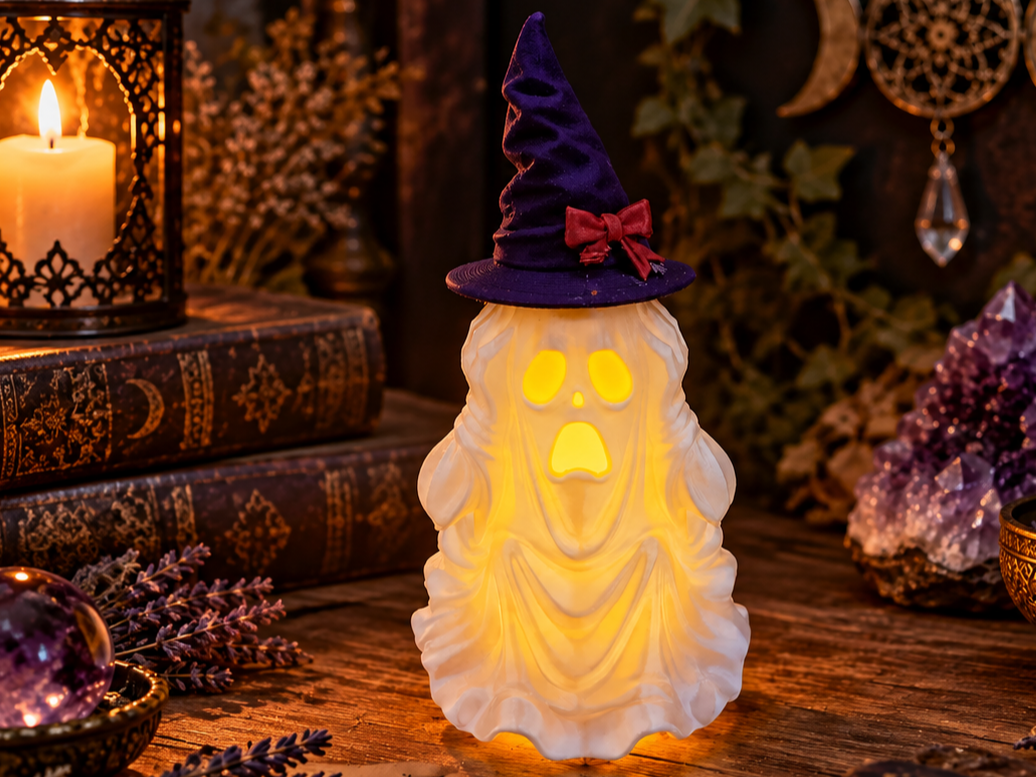 Geist mit Hexenhut – Halloween Teelicht LED-Deko 3D model